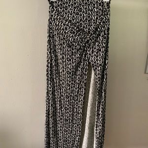Black and white maxi skirt
